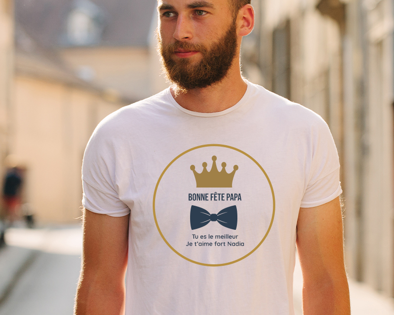 T-shirt blanc homme Personnalisable - Papa Royal