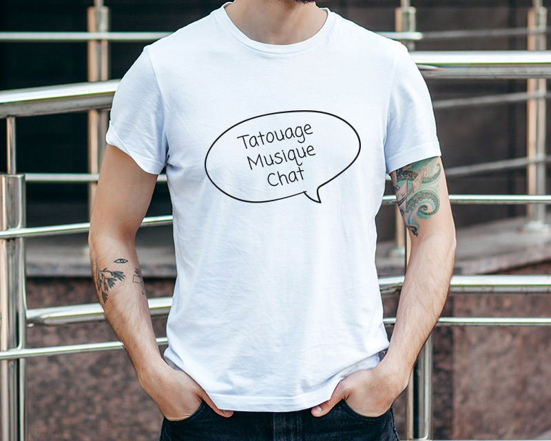 T-shirt blanc homme Personnalisable - Bulle dialogue