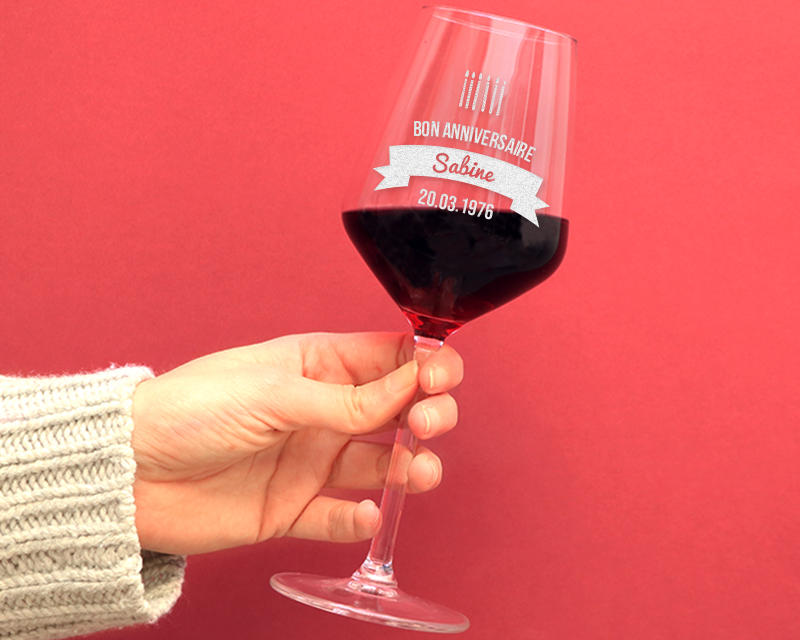 Verre à vin personnalisé - Bougies d'anniversaire