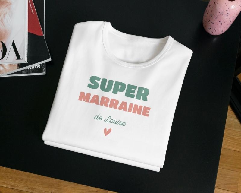 T-shirt femme personnalisé - Super Marraine