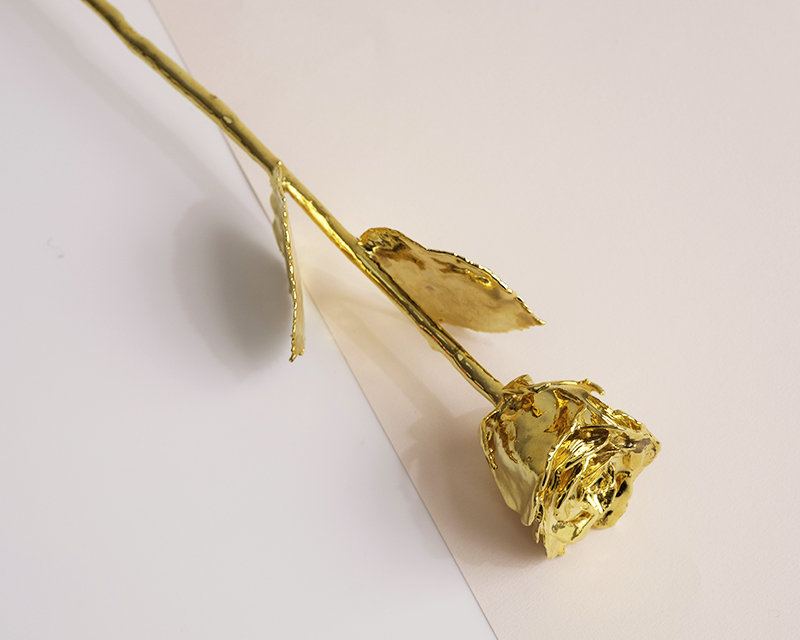 Grande rose en or (36 cm) 24 carats dans son écrin personnalisé