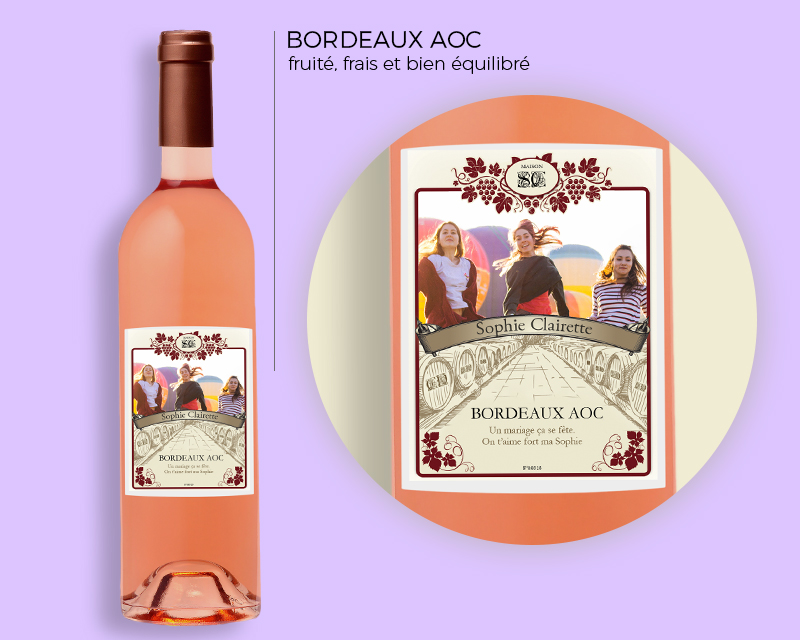 Bouteille de vin rosé Bordeaux AOC - Classique photo