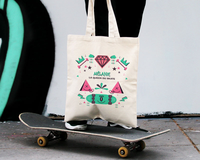 Tote bag Personnalisable - Skateboard - 100% coton naturel