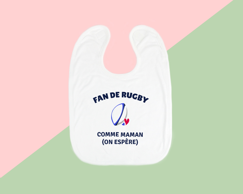 Bavoir bébé personnalisé - Rugby