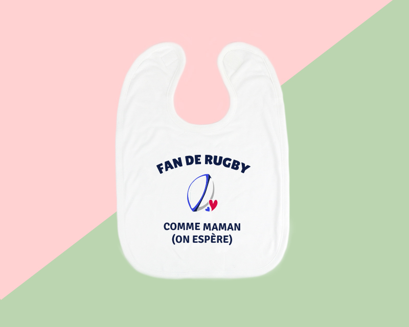 Bavoir bébé personnalisé - Rugby