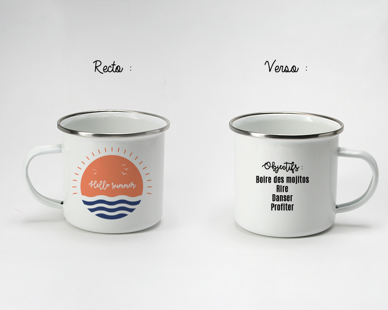 Tasse en émail personnalisée - Summer Vibes