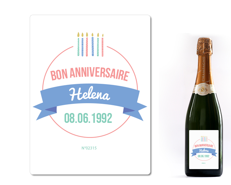 Champagne Anniversaire - Collection bougies d'anniversaire