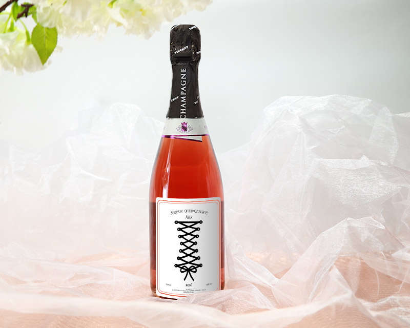 Bouteille de Champagne Brut ou Rosé personnalisable - Corset