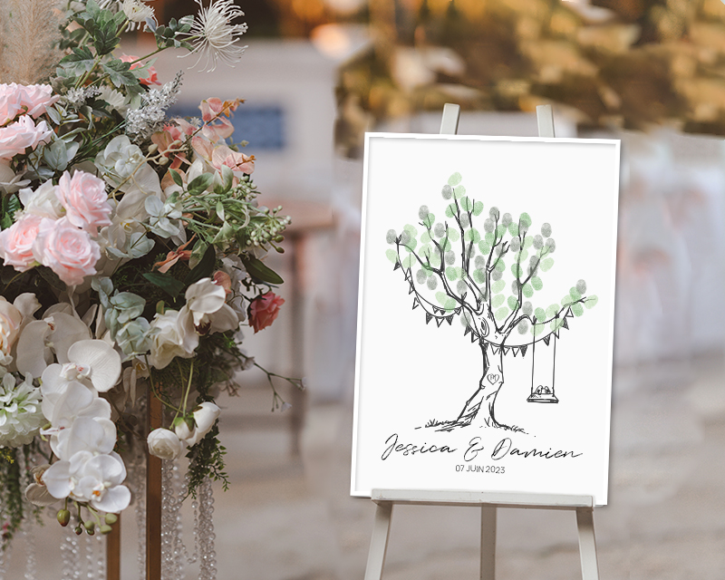 Affiche arbre à empreintes - Mariage