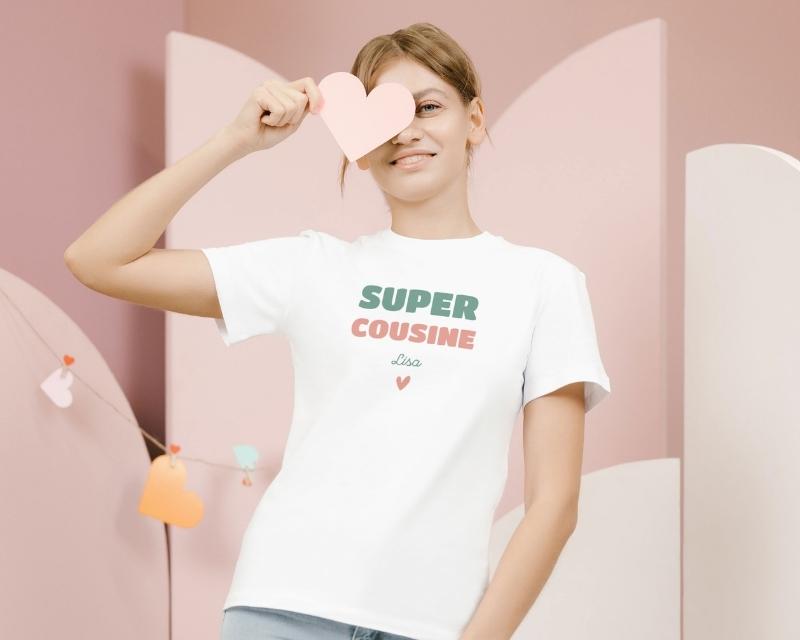 T-shirt femme personnalisé - Super Cousine
