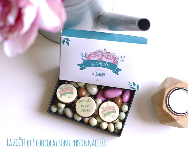 Boîte de chocolats personnalisée - Collection Maman Fleurie