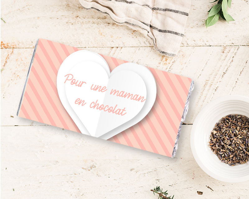 Tablette de chocolat Personnalisable - Coeur message