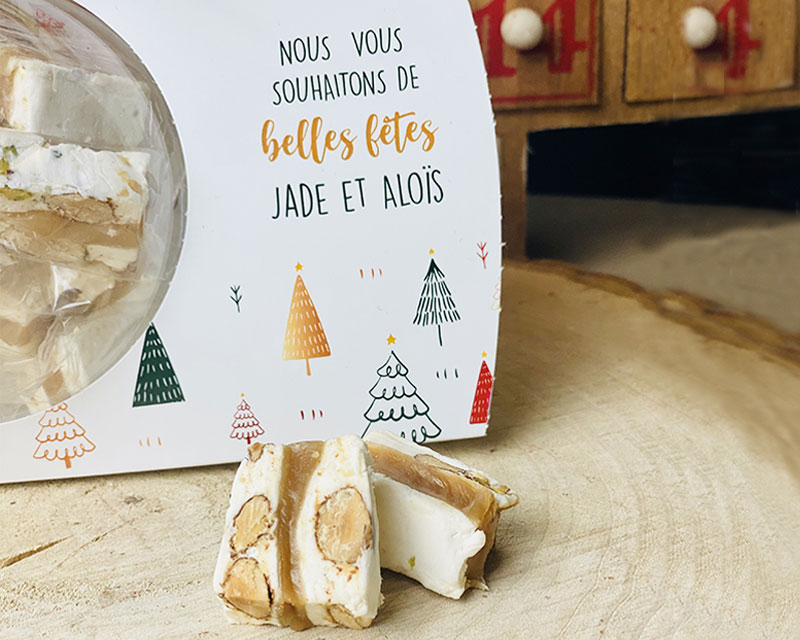 Ballotin de nougat au caramel beurre salé Personnalisable - Noël 