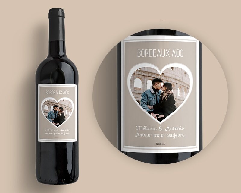 Bouteilles de Vins Coeur Photo