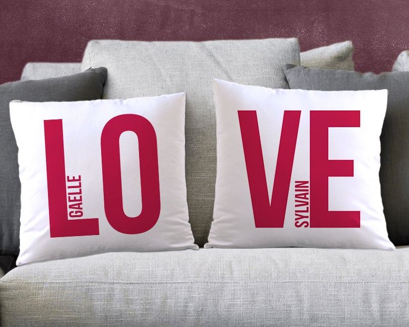 Duo coussins personnalisés - LOVE