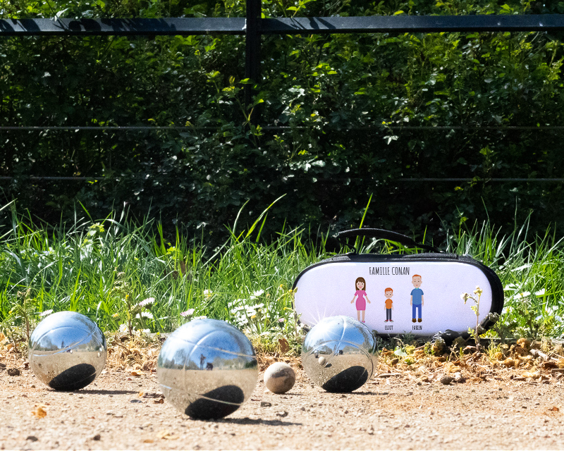 Sacoche de Pétanque personnalisable avec option Triplette de boules de pétanque - Family Circus