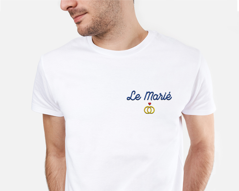 T-shirt brodé Mariage pour homme
