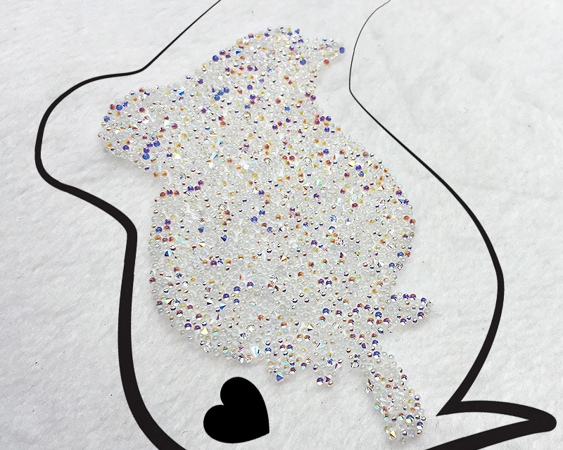 Coussin personnalisé - Rose ornée de cristaux Swarovski®