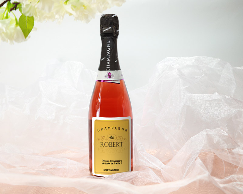 Bouteille de Champagne Rosé personnalisée - Royal