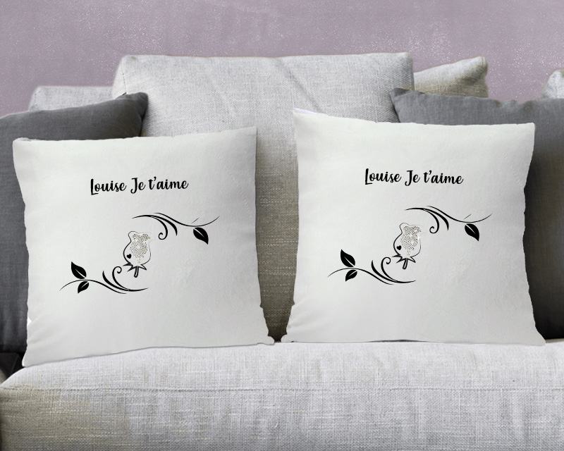 Coussin personnalisé - Rose ornée de cristaux Swarovski®