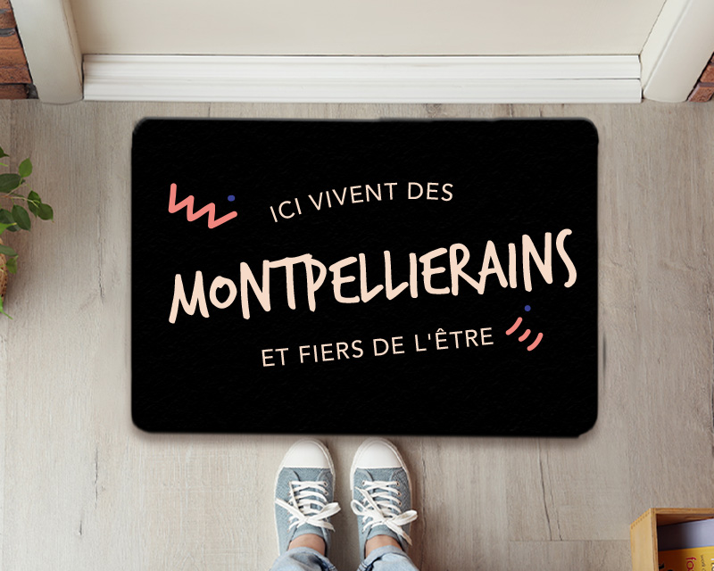 Paillasson personnalisé - Ici vivent des Montpelliérains
