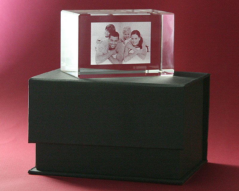 Presse papier en verre gravé Photo