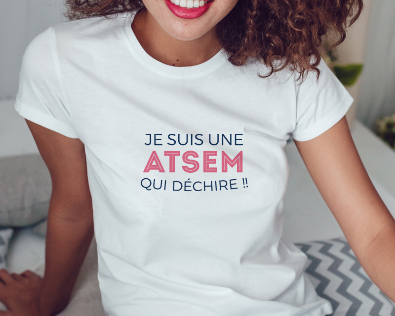T-shirt Blanc Femme Personnalisable - Collection 'Je déchire'
