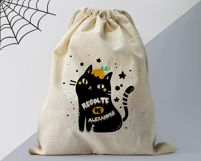 Voir l'image 1 du produit Petit sac de friandises personnalisable - Halloween