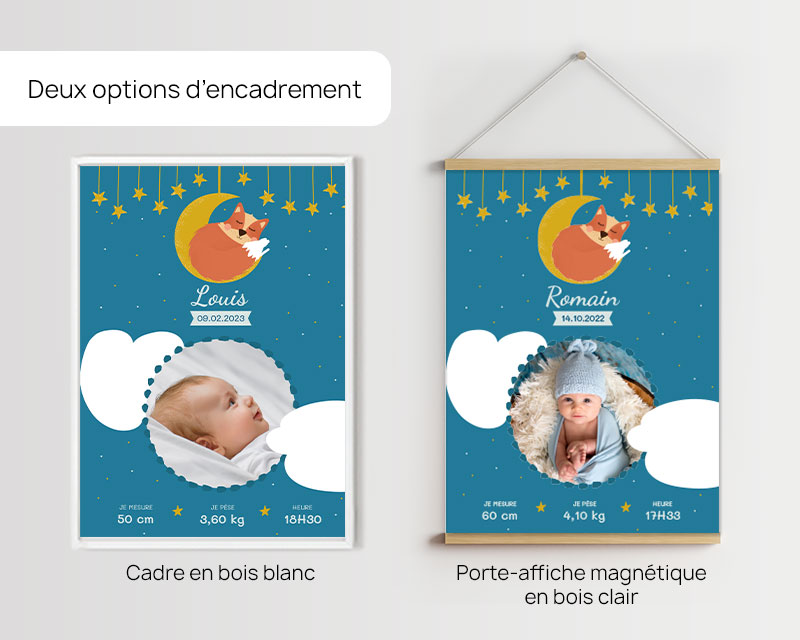 Affiche de naissance personnalisée - Renard