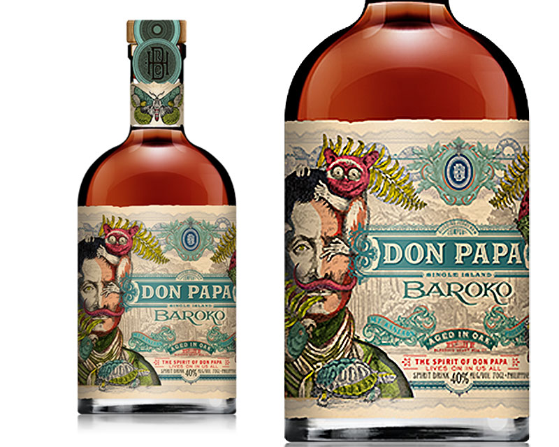 Bouteille de Rhum Don Papa + Verre gravé personnalisable
