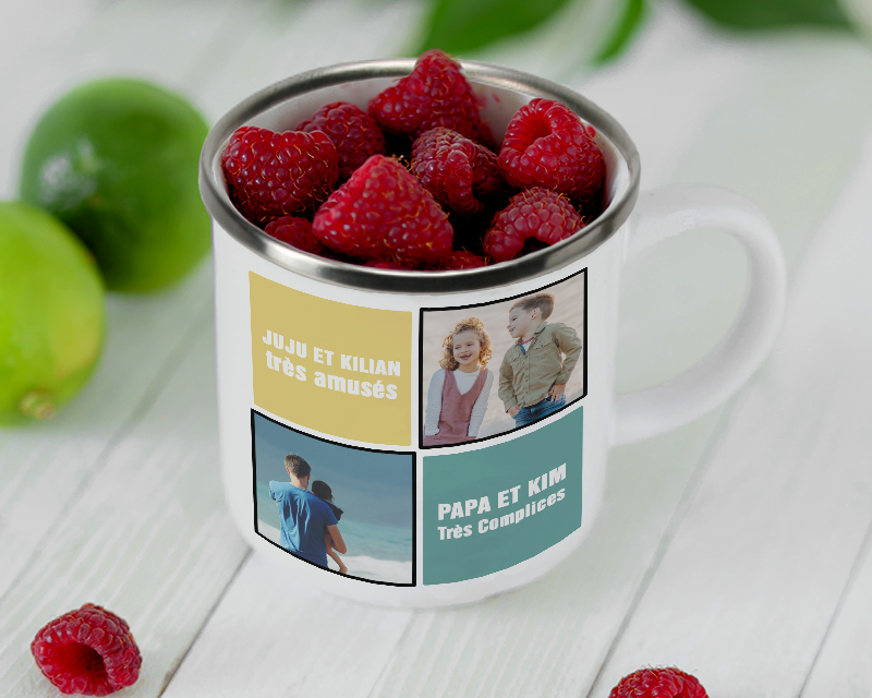 Tasse en émail personnalisée - Pêle-mêle Photos Souvenirs