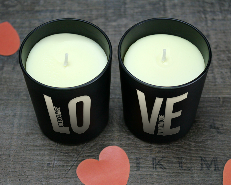 Duo de bougies personnalisables et parfumées - LOVE