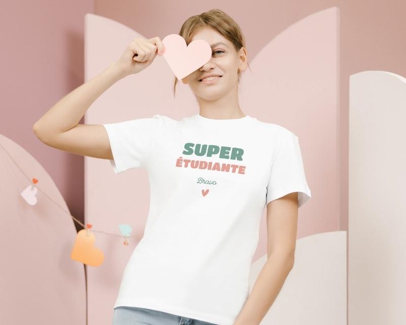 T-shirt femme personnalisé - Super Étudiante