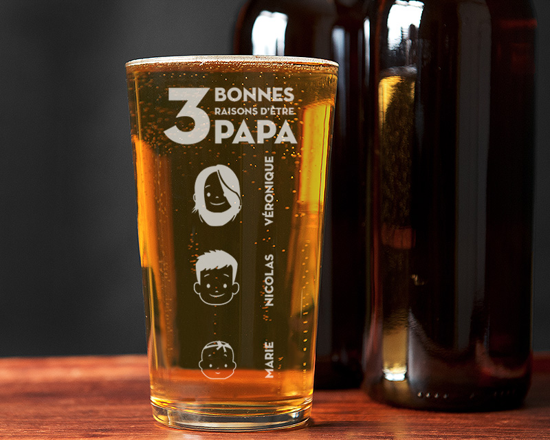 Verre à bière personnalisé - Les bonnes raisons d'être Papa
