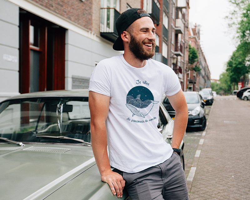 T-shirt blanc homme Personnalisable - Baleine
