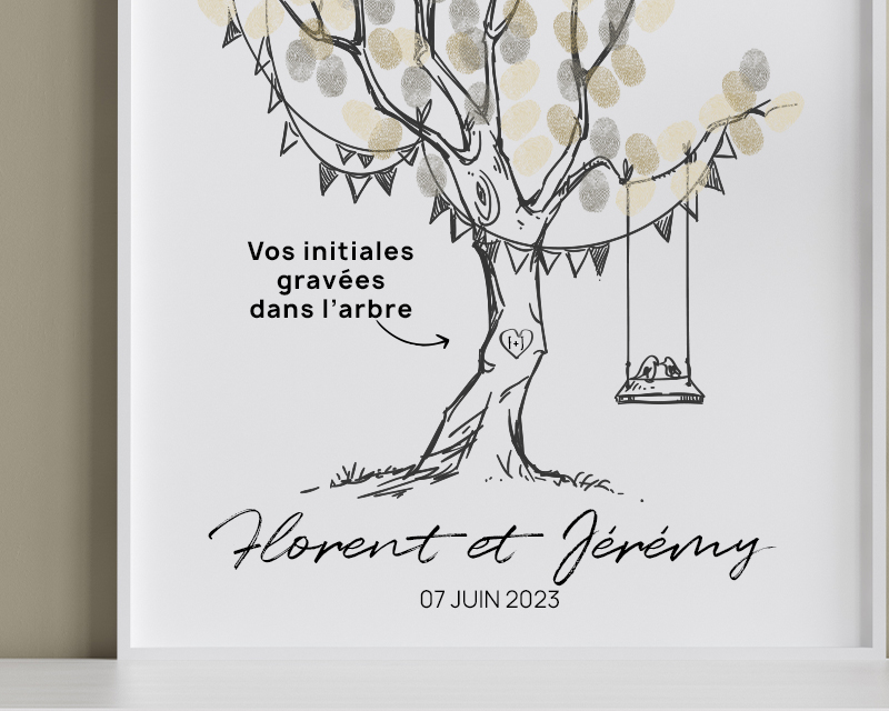 Affiche arbre à empreintes - Mariage