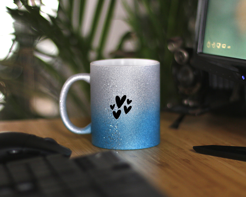 Mug à paillettes personnalisé - Doré ou Bleu argent - Meilleure du Monde