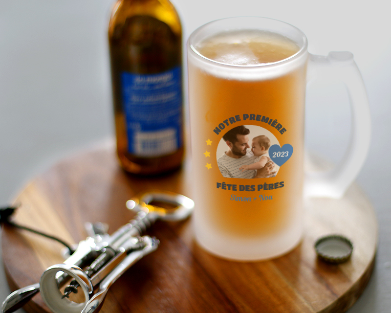Chope de bière personnalisée - Première Fête des Pères