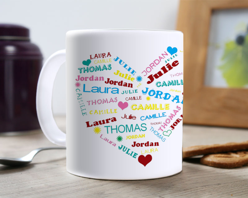 Mug personnalisé - Coeur Famille