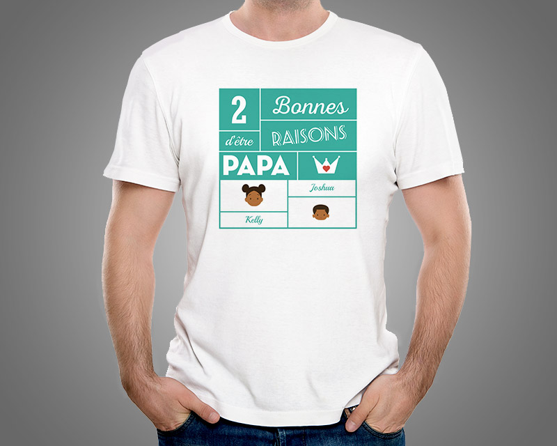 T-shirt Blanc Les bonnes raisons d'être Papa Family Circus