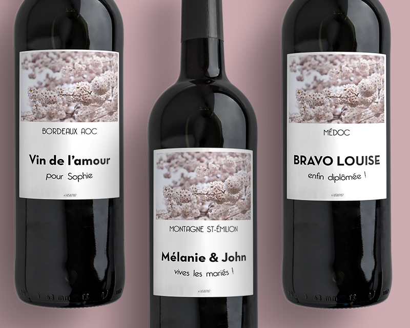 Bouteilles de Vins de Bordeaux - Fleurs