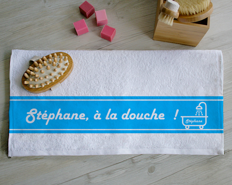 Serviette A la douche Bleue