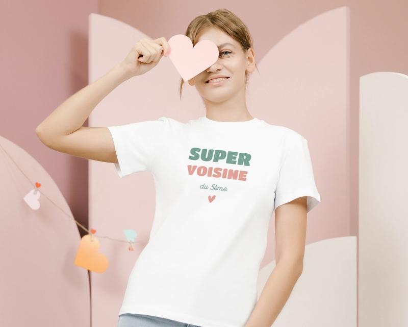T-shirt femme personnalisé - Super Voisine