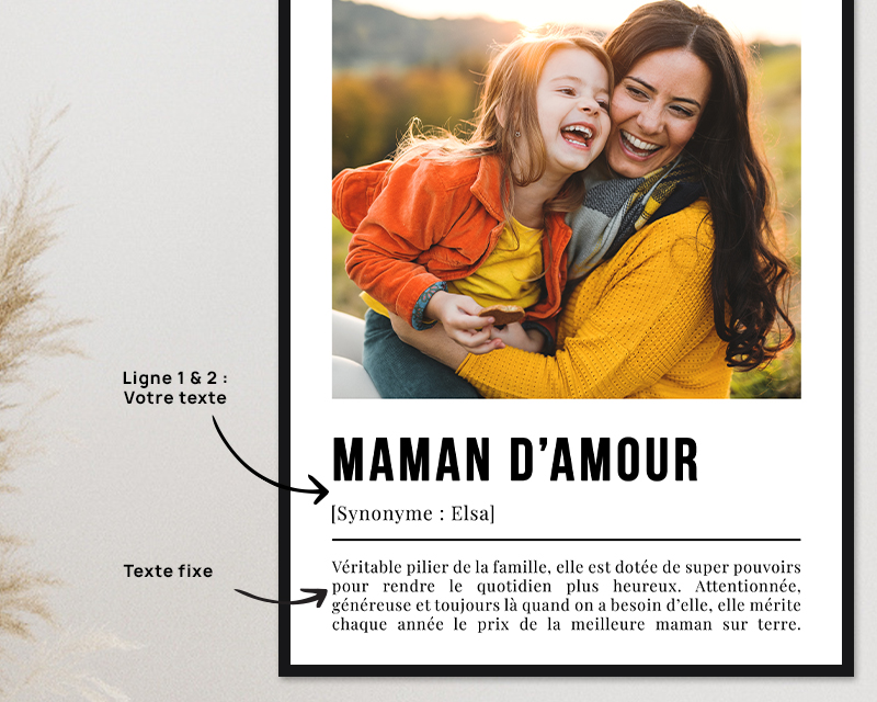 Affiche Définition avec photo - Maman