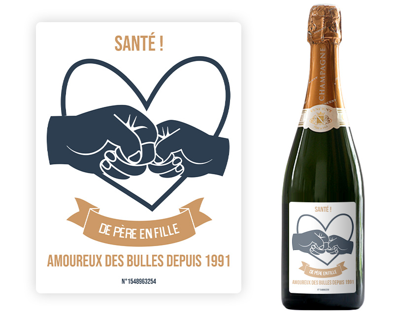 Champagne personnalisable - De Père en Fils - Fille