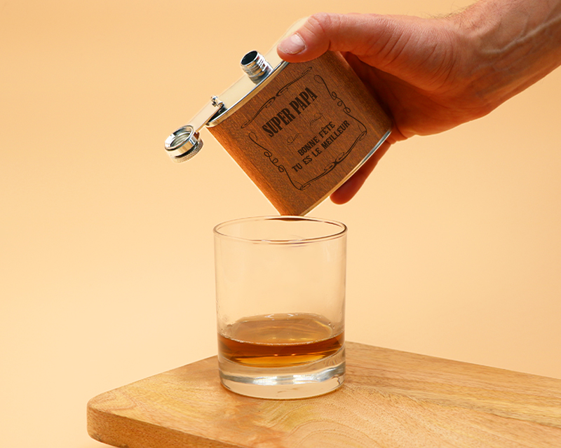 Flasque 28,3 Gram En Acier Inoxydable Gravé Au Laser Porte