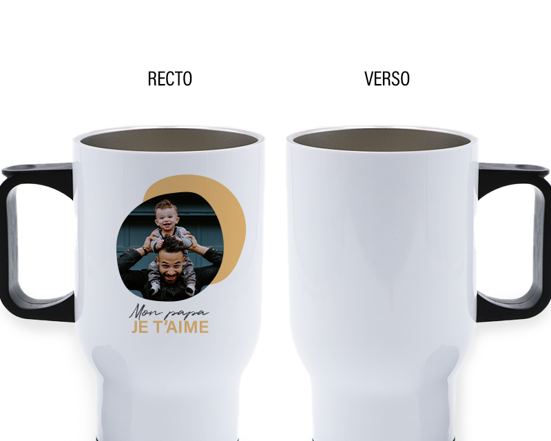 Mug isotherme personnalisé - Photo et message