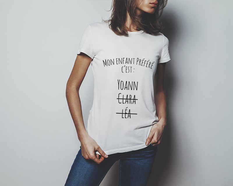 T-shirt blanc Femme Personnalisable - Mon enfant préféré