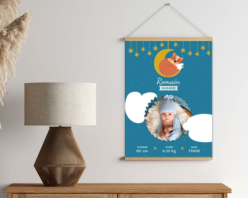 Affiche de naissance personnalisée - Renard