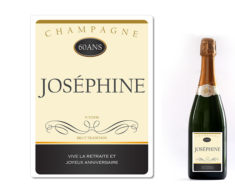 Champagne Anniversaire Classique Personnalisé